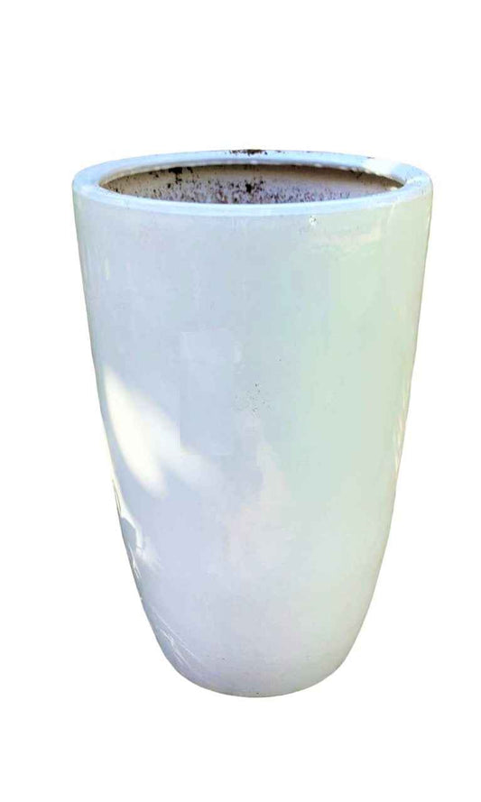 Round White CERAMIC Pot 56H x 33D